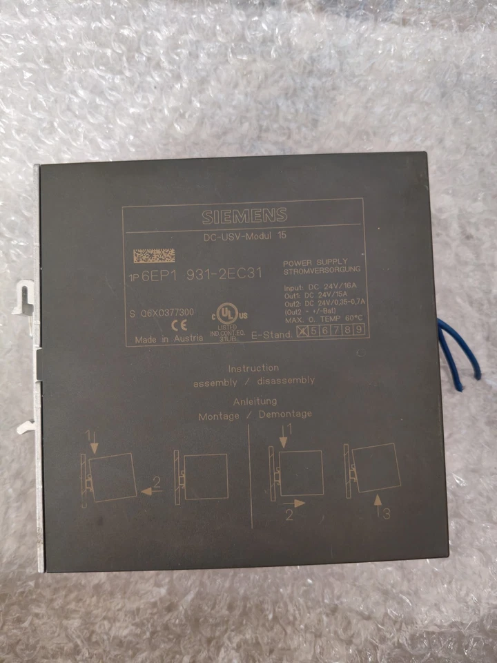 SIEMENS SITOP DC UPS MODULE POWER SUPPLY 6EP1931-2EC31 DC-USV-MODUL 15 TESTED OK